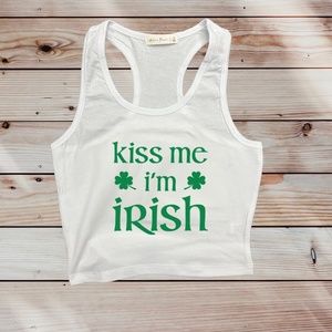Kiss me I'm Irish Cropped Tank Top